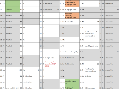 Billede af en kalender